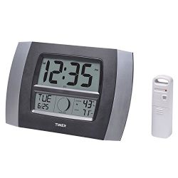 Timex 75331T Atomic Digital Clock with Temperature, Moon Phase & Calendar, 11.5"