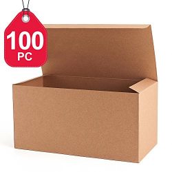 MESHA Recycled Gift Boxes 9x4.5x4.5 Inch Brown Paper Boxes 100PCS Kraft Favor Boxes for Party, Wedding, Gift
