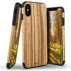 iPhone X Case, BELK [Air To Beat] Slim Soft Wood Bumper