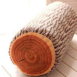 JustNile Ultra Soft 3D Wood Log Decorative Throw Pillow | Sleeping Cushion for Bed Sofa Office Chair Car Seat Armrest| Home& Travel | Natural Creative Design| Made for Superior Comfort | Rustic Cabin Décor