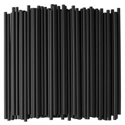 Crystalware, Black Plastic Straws, 7 3/4 Inches, Jumbo Pack 500 Straws