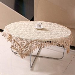 Qianle Luxury Embroidery Lace Tablecloth Table Cover Linens Coffee 33.433.4 Inch