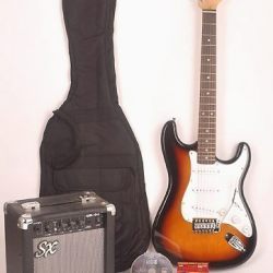 SX RST 3TS Full Size Electric Guitar Package w/GA1065 Includes Guitar, Amp, Strap and Instructional DVD