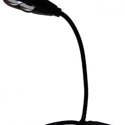 USB Reading Lamp with 2 LED Lights and Flexible Gooseneck - Two Brightness Settings and On / Off Switch (Black)