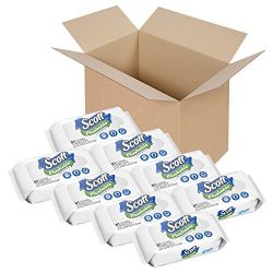 Scott Flushable Wipes, Fragrance-Free, 8 Soft Packs with 408 Wet Wipes Total (Pack May Vary)