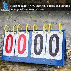VGEBY Sports Scoreboard, Waterproof Tabletop Score Flipper for Football Volleyball Basketball (4-digit)