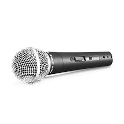 Professional Dynamic Vocal Microphone - Moving Coil Dynamic Cardioid Unidirectional Handheld Microphone with ON/OFF Switch Includes 15ft XLR Audio Cable to 1/4'' Audio Connection - Pyle PDMIC59