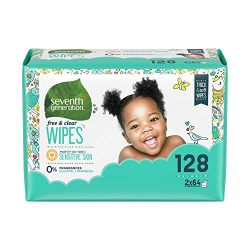 Seventh Generation Baby Wipes Refill, Free & Clear, 128 count