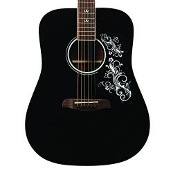 Sawtooth ST-ADN-BLK-D Acoustic Guitar with Black Pickguard & Custom Graphic