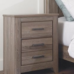 Ashley Furniture Signature Design - Zelen Nightstand - Vintage Finish - Warm Gray