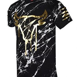 SCREENSHOT SCREENSHOTBRAND- Mens Hipster Hip-Hop Premiun Tees - Stylish Longline Latest Fashion Bull Print T-Shirts-Black-2XLarge