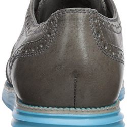 Cole Haan Men's O. Original Grand Short Wing OX II Oxford, Ironstone Leather/Bluefish, 10.5 Medium US