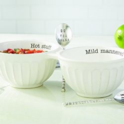 Mud Pie Salsa Double Dip Set, White