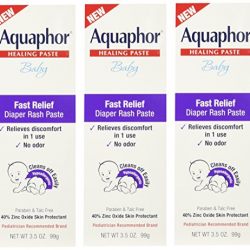 Aquaphor Baby Diaper Rash Paste, 3.5 Ounce (Pack of 3) (Packaging May Vary)