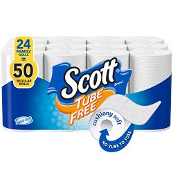 Scott Tube Free Toilet Paper, 24 Count