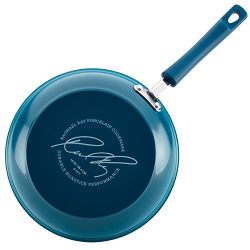 Rachael Ray Hard Porcelain Enamel Nonstick Cookware Set, 10-Piece, Marine Blue