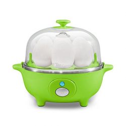 Elite Cuisine Maxi-Matic Egg Poacher & Egg Cooker with 7 Egg Capacity, Green (Styles May Vary)