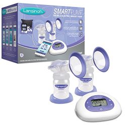 Lansinoh Smartpump Double Electric Breast Pump, Connects to Lansinoh Baby App via Bluetooth, Breast Pump Bra Compatible with Adjustable Suction & Pumping Levels for Mom's Comfort