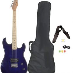 Davison Guitars GTR235 X CSE BLUE Full Size Electric Guitar with Case Strap Pics & Pitch pipe Tuner