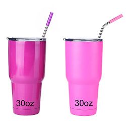 Stainless Steel Straws, 10.5” Long Reusable Replacement Metal Straws for 20 30 OZ Yeti Tumbler, RTIC, Tervis, Ozark Trail, Starbucks, Mason Jar, Set of 8 with Silicone Tips & Cleaning Brush