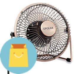 OPOLAR 6 Inch Desktop USB Fan, USB Powered, Personal Table Fan, Mini Cooling Fan, Small Desk Fan - Copper