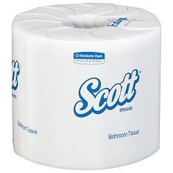 Scott Professional Professional 100% Recycled Fiber Bulk Toilet Paper for Business (13217), 2-PLY Standard Rolls, White, 80 Rolls/Case, 506 Sheets/Roll