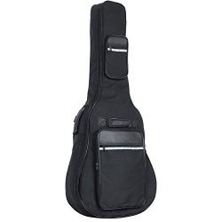 ADM Acoustic Guitar Nylon Padded Gig Bag with Pockets, Straps and Handles, Waterproof Thicken Guitar Case
