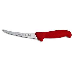 F. Dick Boning Knife, 6-in Curved/Semi-Flexible Blade, Red - ErgoGrip Series