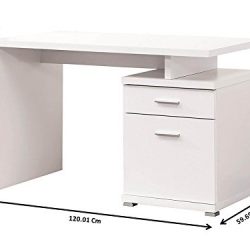 Coaster Contemporary Office Desk with Drawer, White
