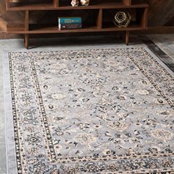 Unique Loom Kashan Collection Traditional Floral Gray Home Décor Area Rug (6' x 9')