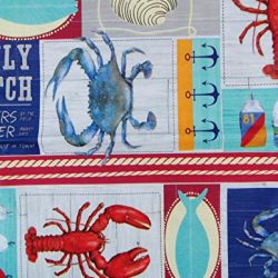 Daily Catch Boat Docks Patchwork Vinyl Flannel Back Tablecloth (60" Round)