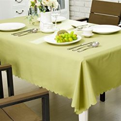 OstepDecor Premium Waterproof Tablecloth 100% Polyester Dinner Picnic Washable Table Cloth Home Decoration Solid Green - Rectangle/Oblong, 60" x 120"