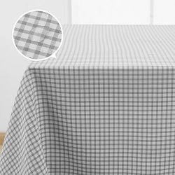 Deconovo Decorative Checkered Pattern Rectangular Tablecloth Water Resistant and Spill-proof Plaid Tablecloths for Dining Room 54 x 72 Inch Grey