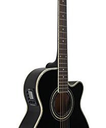 Oscar Schmidt Concert-Size Thin Body Cutaway Acoustic-Electric Guitar - Black