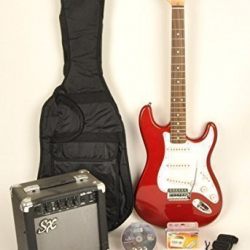 Red Electric Guitar Package w/ Guitar, Amp, Strap and Instructional DVD SX RST CAR w/GA1065