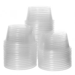 Crystalware, Disposable 2oz. Plastic Portion Cups Without Lids, Condiment Cup, Jello Shot, Soufflé Portion, Sampling Cup, 100 Cups – Clear (100 Cups, 2oz.)