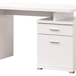 Coaster Contemporary Office Desk with Drawer, White