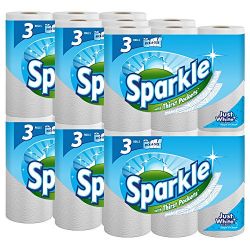 Sparkle Paper Towels, Double Roll Pick-a-Size Sheets, White, 18 Count
