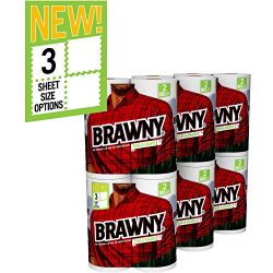 Brawny Paper Towels, Tear-A-Square Sheets Strong and Absorbent, White, 12 Count
