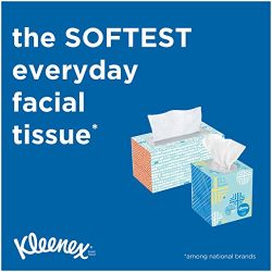 Kleenex Trusted Care Everyday Facial Tissues, Flat Box, 210 Tissues per Flat Box, 18 Packs