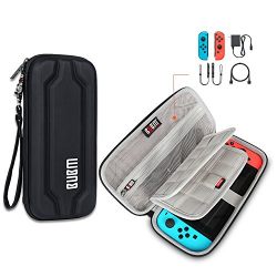 BUBM Storage Hard Case for Nintendo Switch, Protective Carrying bag for NS, Portable Hard Travel Organizer Case with Game Card Slots, Black