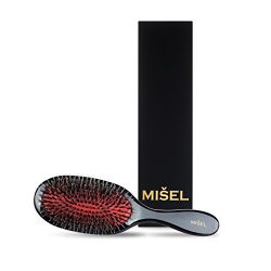 Professional Hair Brush made with the Highest Quality Boar Bristle and Nylon tips for easy detangling and natural conditioning. Used by Salons for Hair Extensions- made by MISEL (medium)