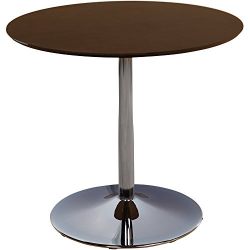 Simple Living White Chrome Metal Stand Single Pisa Dining Table White Contemporary , Espresso