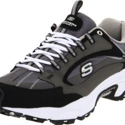 Skechers Sport Men's Stamina Nuovo Cutback Lace-Up Sneaker,Charcoal/Black,10.5 M US