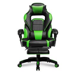 Merax Racing Style Office Chair Gaming Ergonomic with Adjustable Armrests Home Office Computer Chair (Green)