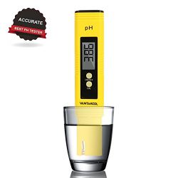 VantaKool Digital PH Meter, PH Meter 0.01 PH High Accuracy Water Quality Tester with 0-14 PH Measurement Range for Household Drinking, Pool and Aquarium Water PH Tester Design with ATC(Yellow)
