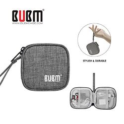 BUBM Mini Earphones Case Carrying Case for Earphone / Earpods /Earbuds / for Lightning Cable Charger Change Purse Protective Travel Pouch Cute Bag Box Portable for Accessories Carrying Bags(Grey)