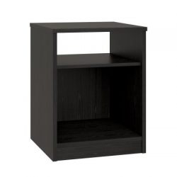Mainstays Nightstand Features Open Top Shelf and Bottom Cubby, Black