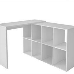 Manhattan Comfort Taranto Cubby Desk Collection Computer Desk with Storage with 8 Large Cubby Sections, White