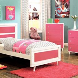 HOMES: Inside + Out ioHOMES Caprica Contemporary Youth Nightstand, Pink/White
